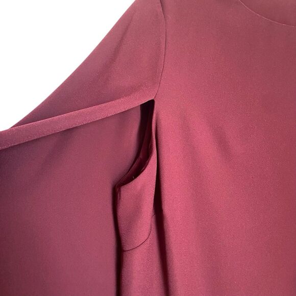 Ralph Lauren Black Label Cape Mini Dress 20W Burgundy Glam Evening Wear Party - Picture 7 of 10